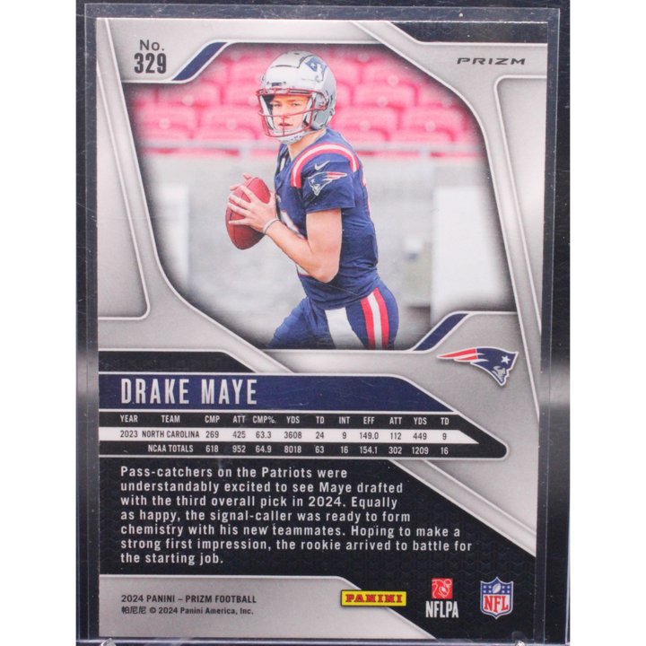 2024 Panini Prizm Football - Drake Maye 329 - Orange Disco