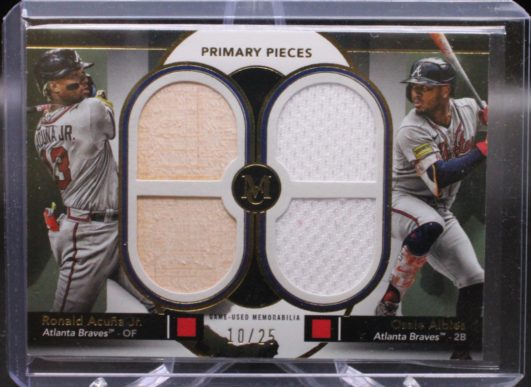 2024 Topps Museum Collection- Ronald Acuna Jr & Ozzie Albies DPQR-AAL - Quad Relic /25