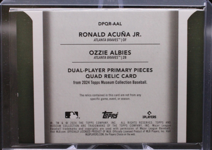 2024 Topps Museum Collection- Ronald Acuna Jr & Ozzie Albies DPQR-AAL - Quad Relic /25