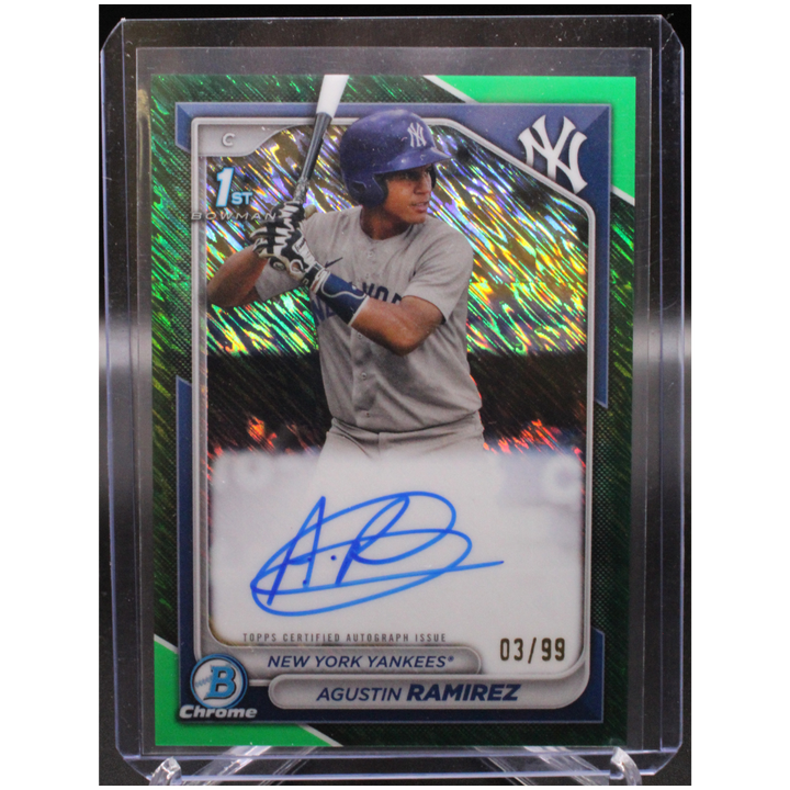 2024 Topps Chrome Baseball - Agustin Ramirez CPA-AR - Green Shimmer /99 Auto