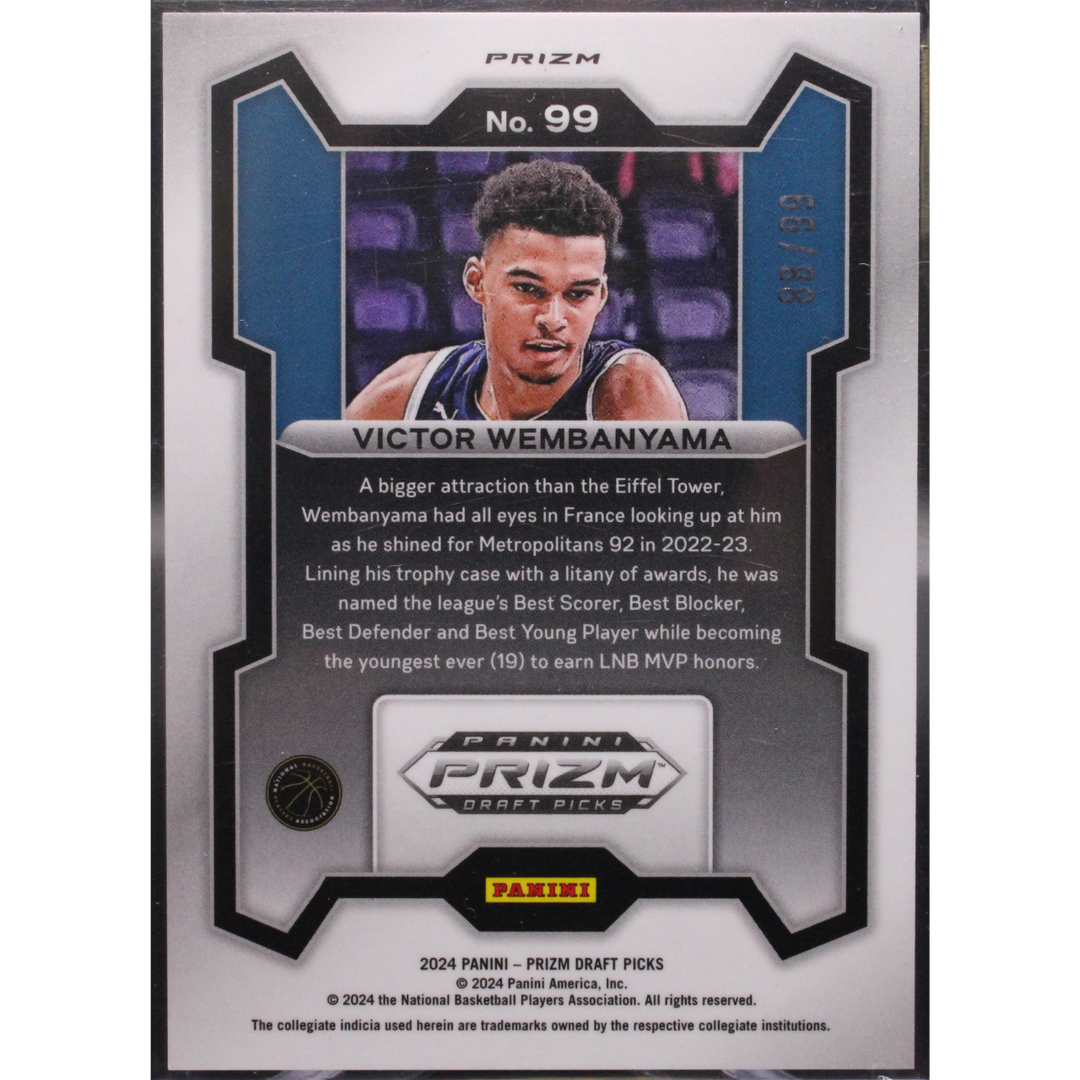 2024 Panini Prizm Draft Picks Basketball - Victor Wembanyama 99 - Blue Ice /99