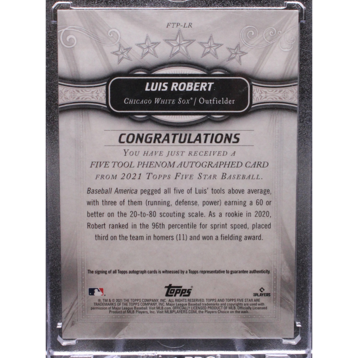 2021 Topps Five Star Baseball - Luis Robert FTP-LR - Five Tool Phenom Auto /25