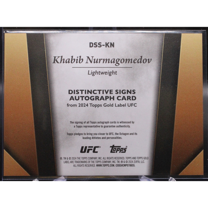 2024 Topps Gold Label UFC - Khabib Nurmagomedov DSS-KN - Distinctive Autograph /49