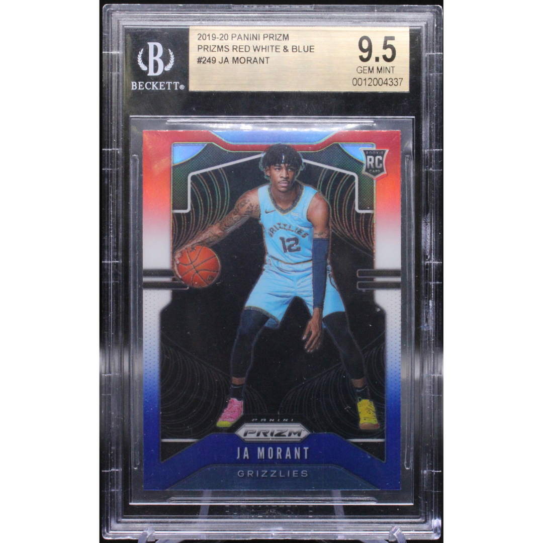 2019-20 Panini Prizm Basketball - Ja Morant 249 - Red White Blue - BGS Beckett 9.5