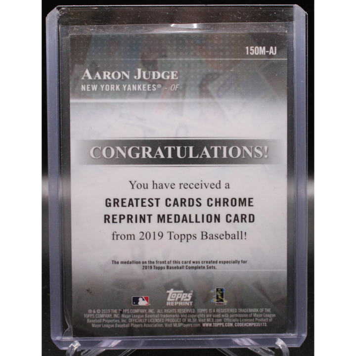 2019 Topps Chrome - Aaron Judge 150M-AJ - Chrome Medallion Reprint