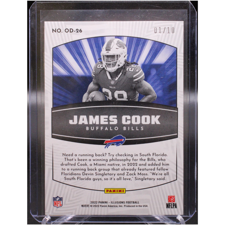 2022 Panini Illusions Football - James Cook 0D-26 - Rookie Operation Red & Blue /10