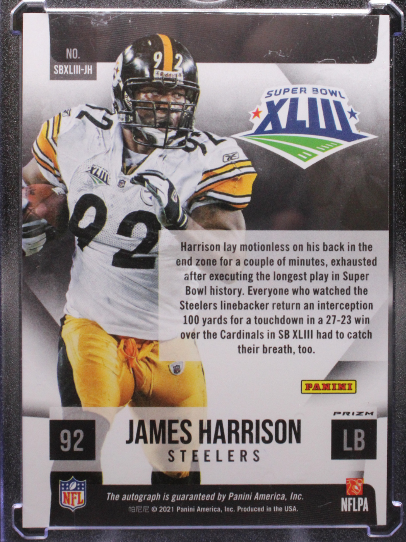 2021 Panini Football - James Harrison SBXLIII-JH - Super Bowl Auto