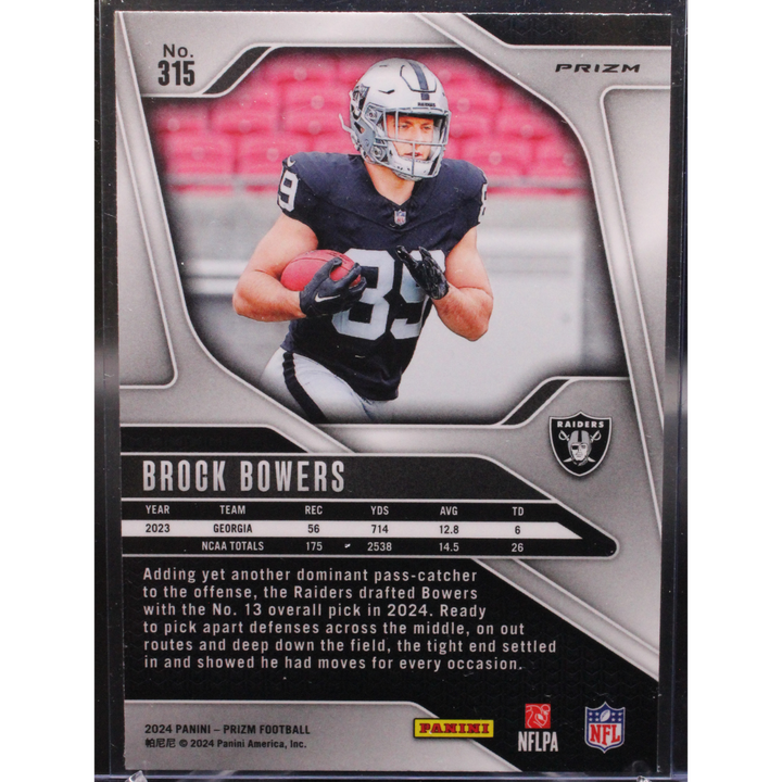 2024 Panini Prizm Football - Brock Bowers 315 - Silver