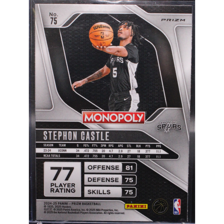 2024 Panini Prizm Monopoly - Stephon Castle 75 - Cracked Ice