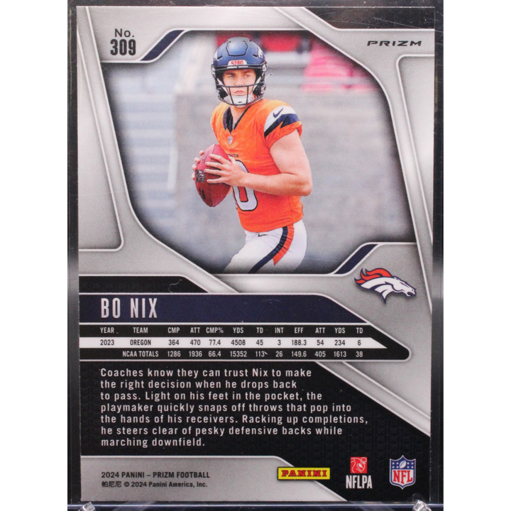 2024 Panini Prizm Football - Bo Nix 308 - Silver