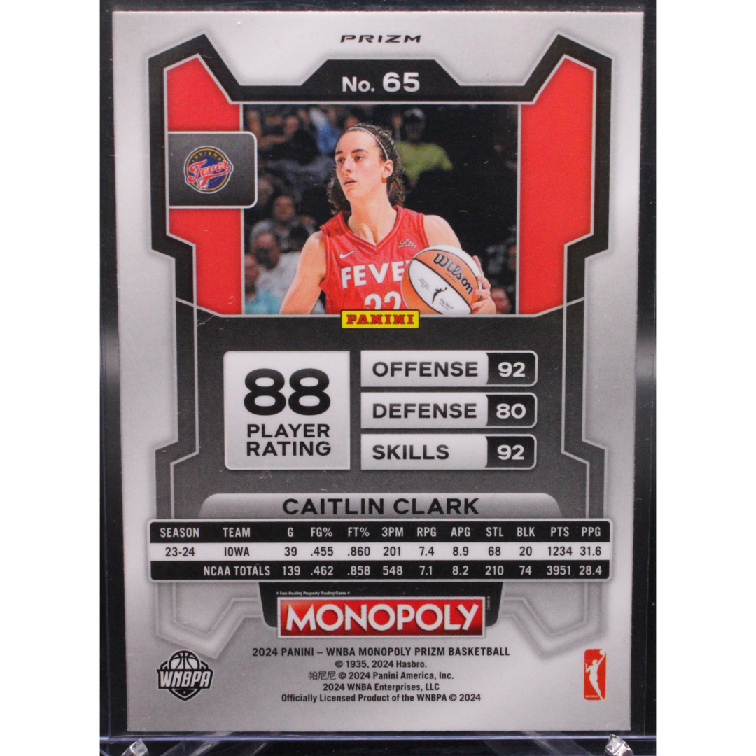 2024 Panini WNBA Prizm Monopoly - Caitlin Clark 65 - Silver