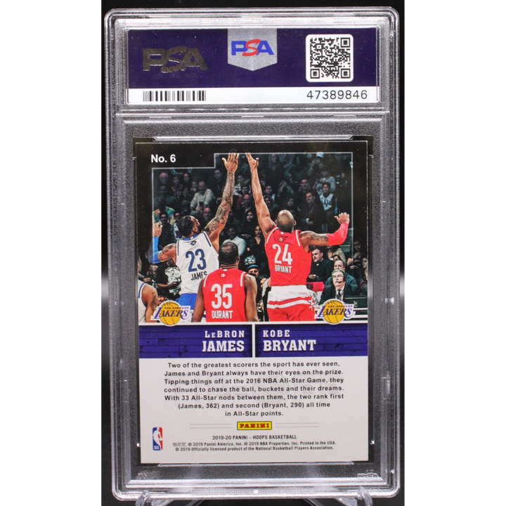 2019 Panini Hoops - Lebron James / Kobe Bryant 6 - Tip-Off - PSA 8