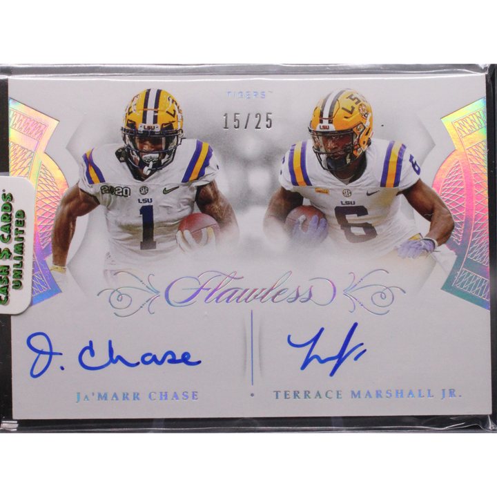 2021 Panini Flawless Collegiate - Ja'Marr Chase Terrace Marshall JR. FDS-LSU - Flawless Dual Signatures /25