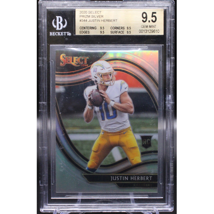 2020 Panini Select - Justin Herbert - Silver Field Level- BGS 9.5