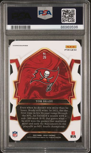 2022 Panini Select - Tom Brady 26 - Die Cut Black Green  - PSA 9