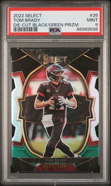 2022 Panini Select - Tom Brady 26 - Die Cut Black Green  - PSA 9