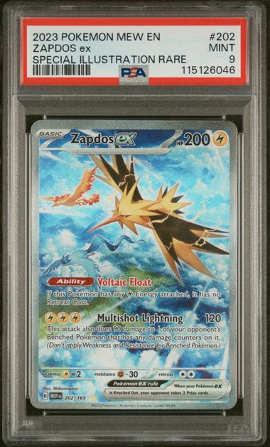 Zapdos ex 202/165 Special Illustration Rare 151 - 2023 Pokemon - PSA 9