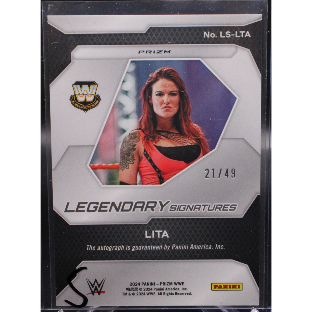 2024 Panini Prizm WWE - Lita LS-LTA - Legendary Signatures Blue /49
