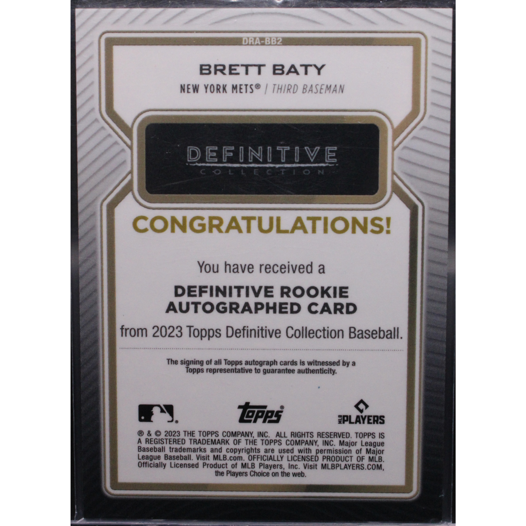 2023 Topps Definitive Baseball - Bret Baty DRA-BB2 - Green Auto /25