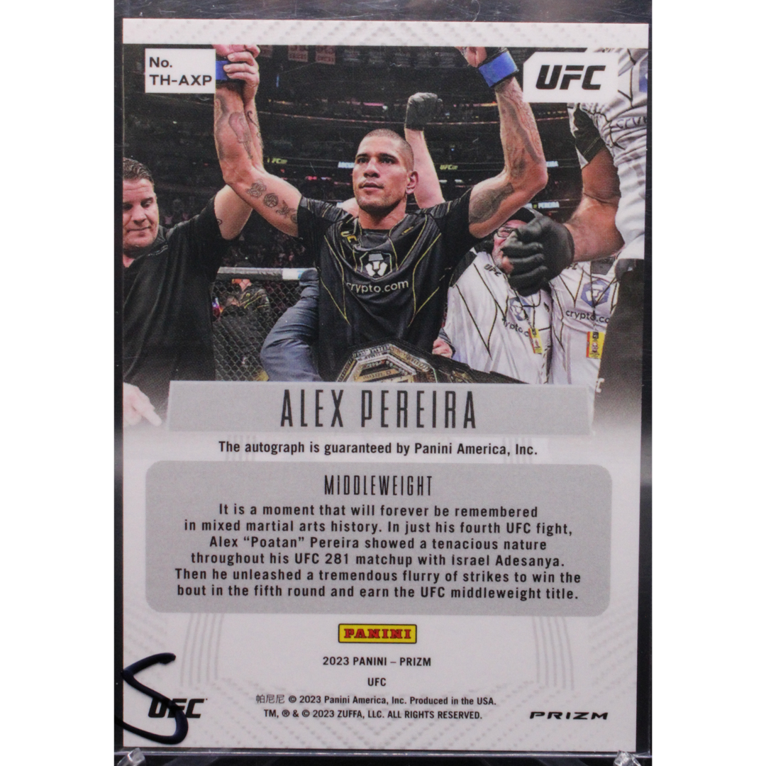 2023 Panini Prizm UFC - Alex Pereira TH-AXP - Silver Throwback Auto