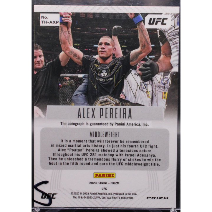 2023 Panini Prizm UFC - Alex Pereira TH-AXP - Silver Throwback Auto