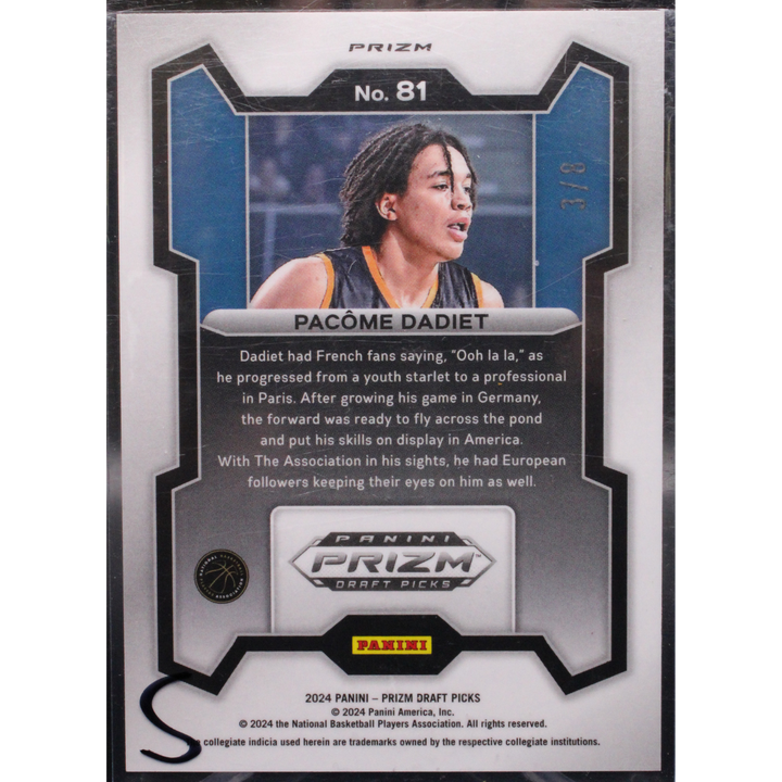 2024 Panini Prizm Draft Picks Basketball - Pacome Dadiet 81 - Green Scope /8
