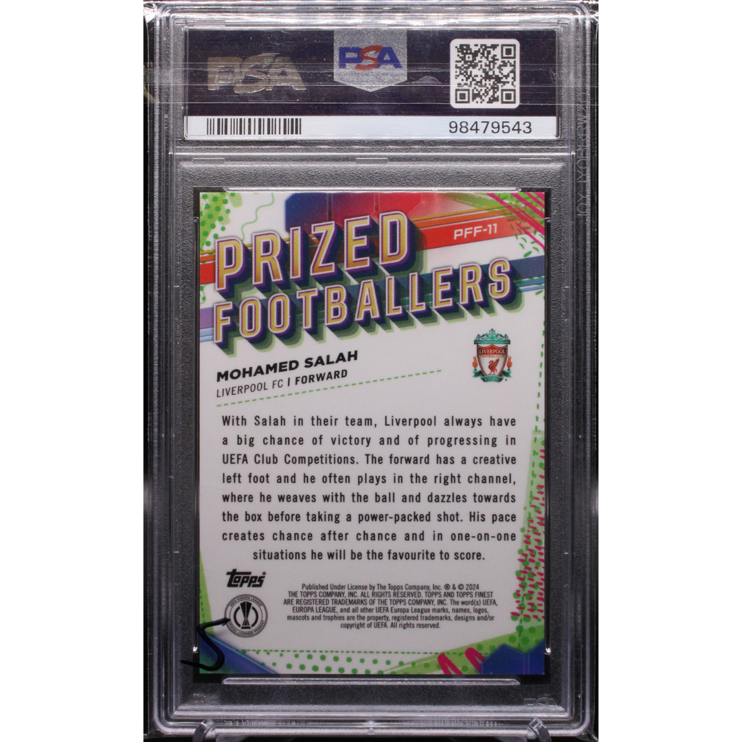 2023 Finest UCC - Mohamed Salah PFF-11 - Prized Footballers Fusion Black / Red - PSA 9