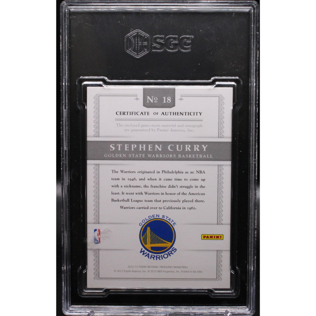 2012-13 Panini National Treasures Basketball - Stephen Curry 18 - Custom Team Nicknames Auto /49