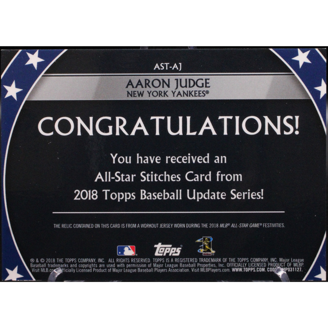 2018 Topps Update - Aaron Judge AST-AJ - All Star Stitches