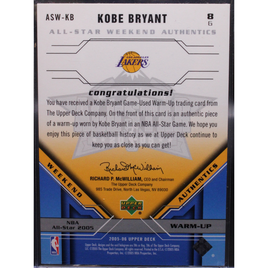 2005 Upper Deck - Kobe Bryant ASW-KB - Weekend Authentics
