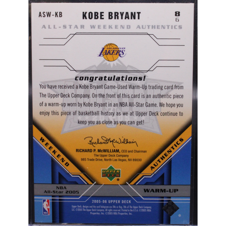 2005 Upper Deck - Kobe Bryant ASW-KB - Weekend Authentics