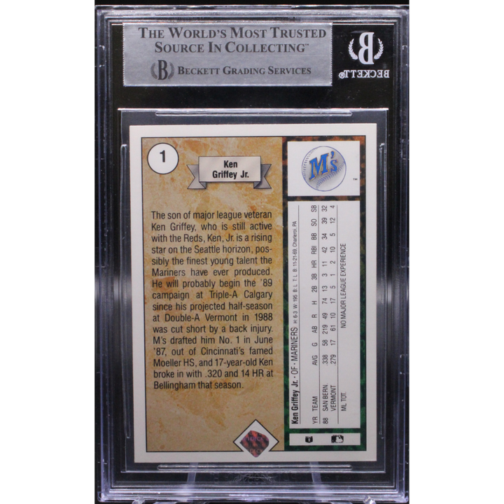 1989 Upper Deck - #1 Ken Griffey Jr RC - Beckett Authentic Auto