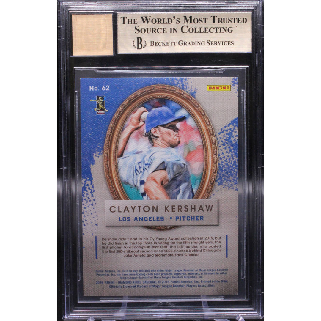 2019 Panini Diamond Kings - Clayton Kershaw 16 - BuyBack Autographs /5 - Beckett 9.5 Auto 10