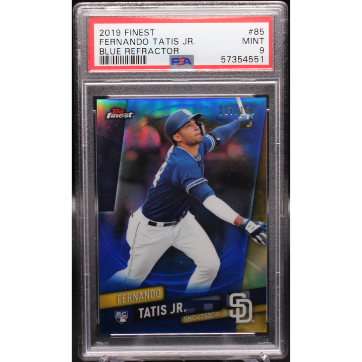2019 Topps Finest Baseball - Fernando Tatis Jr. 85 - Blue /150 - PSA 9