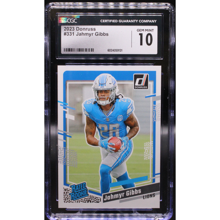2023 Donruss #331 Jahmyr Gibbs Rated Rookie CGC 10