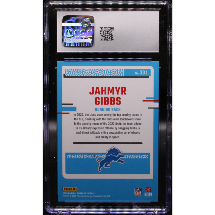 2023 Donruss #331 Jahmyr Gibbs Rated Rookie CGC 10