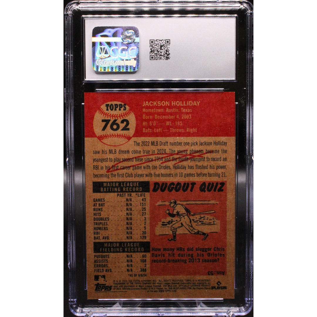 2024 Topps Living Set #762 Jackson Holliday RC CGC 10