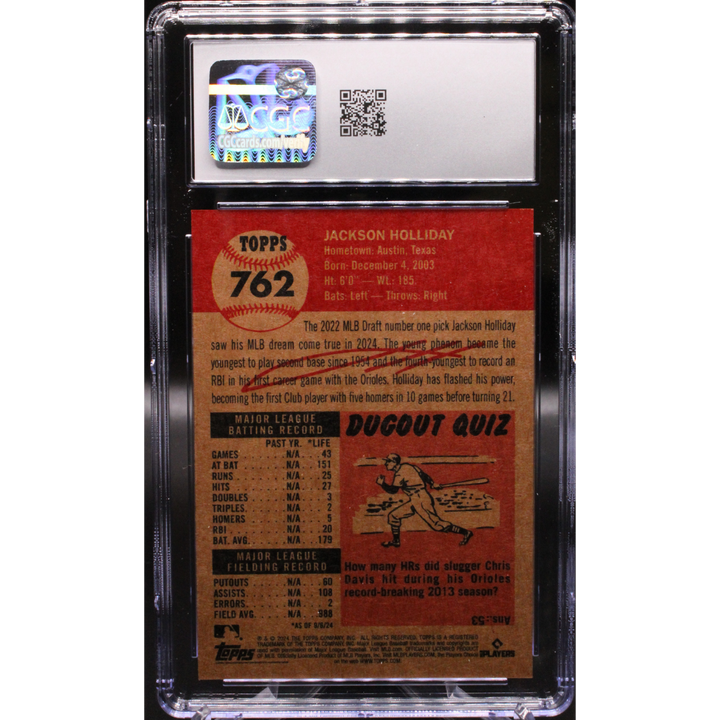 2024 Topps Living Set #762 Jackson Holliday RC CGC 10