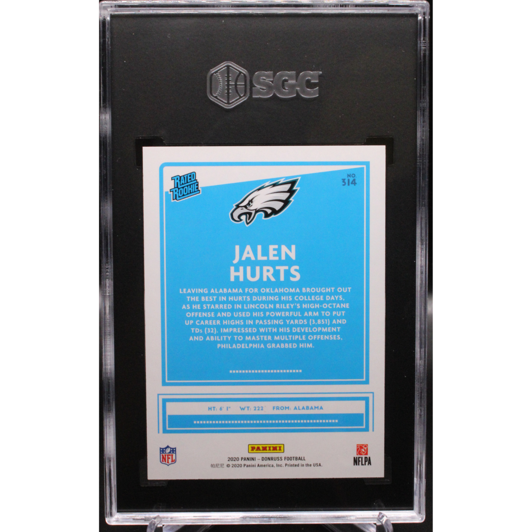 2020 Donruss #314 Jalen Hurts RC SGC 9.5