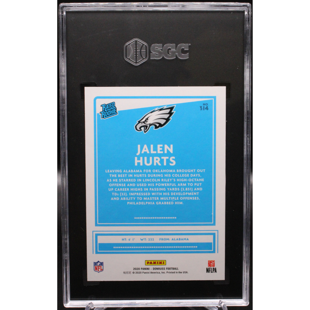 2020 Donruss #314 Jalen Hurts RC SGC 10