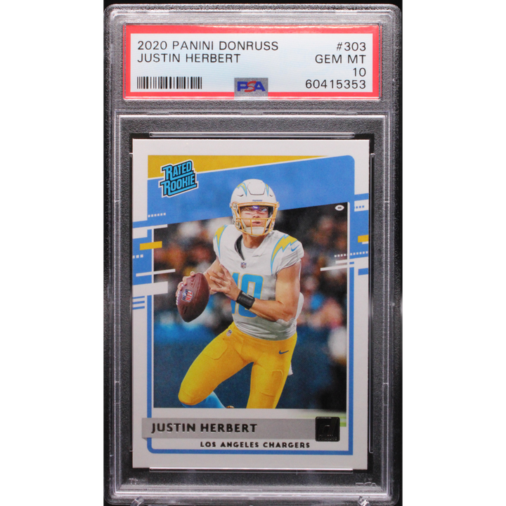 2020 Panini Donruss - Justin Herbert Rated Rookie 303- PSA 10