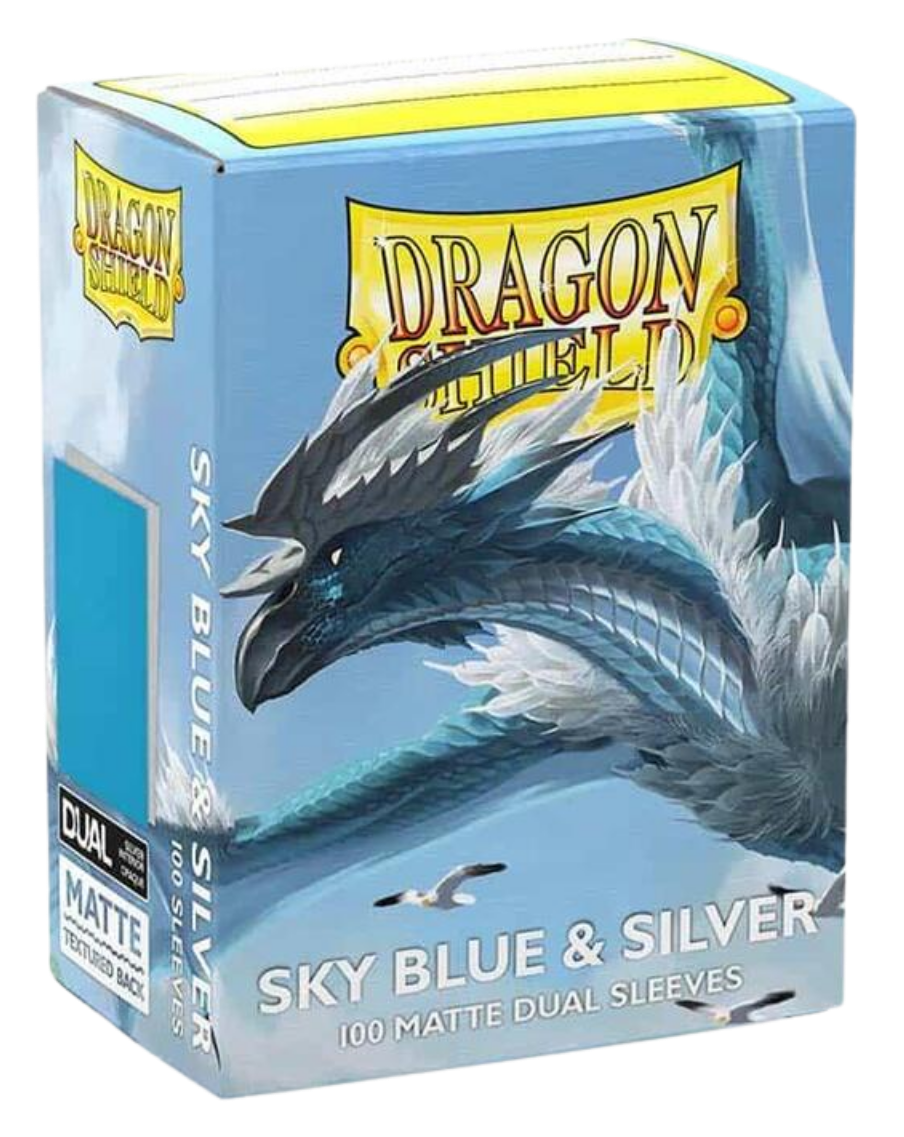 Dragon Shield Sleeves: Sky Blue & Silver Dual Matte Standard (Box of 100)