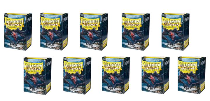 Dragon Shield Sleeve Display: Black Matte (10 Packs with 100 sleeves each)