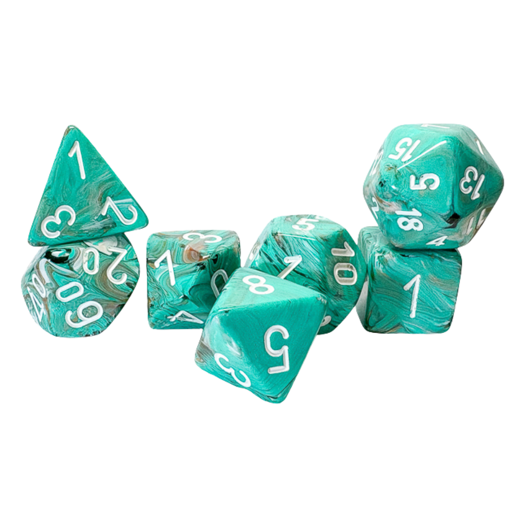 7-Die Set Marble Mega-Hedral Oxi-Copper/white - CHX22403