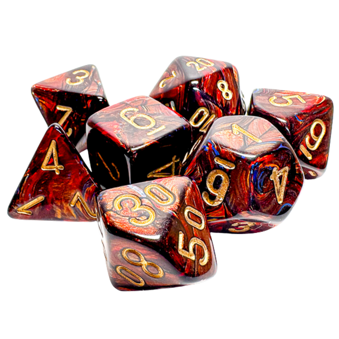 7-Die Set Scarab Mega-Hedral Blue Blood/gold - CHX22419