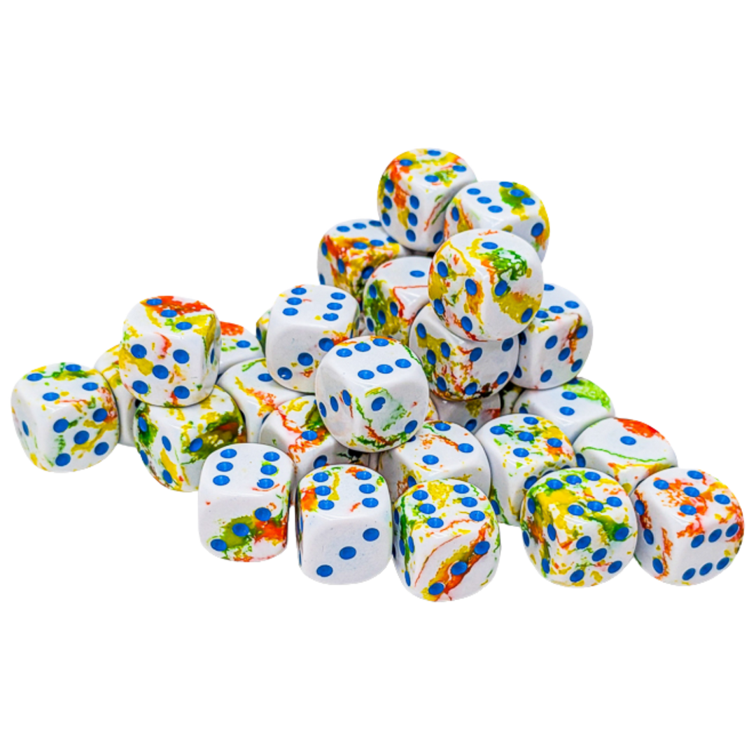 36-Dice Set 12mm d6 Brush Breezy/Blue