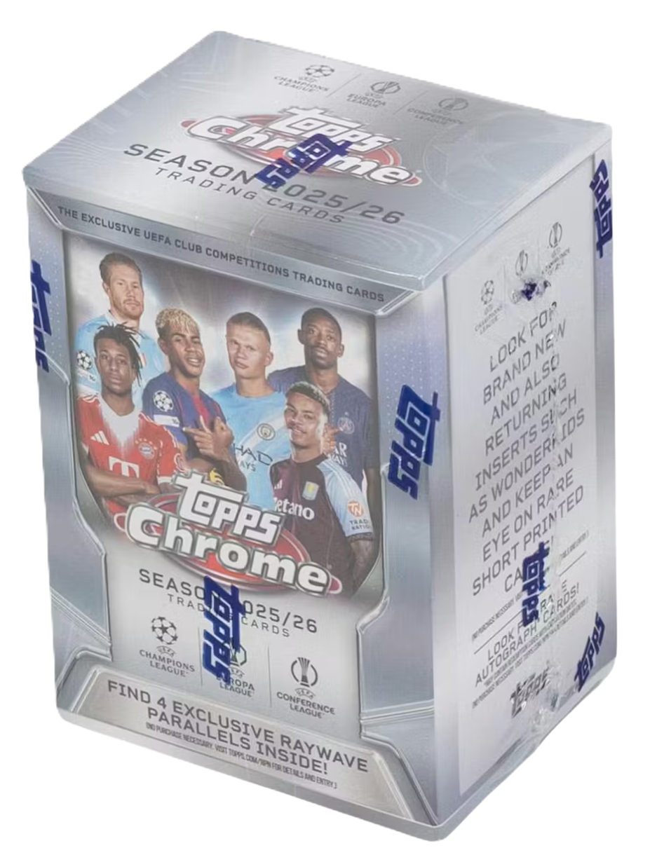 2025-26 Topps Chrome UEFA Club Competitions Soccer Blaster Box