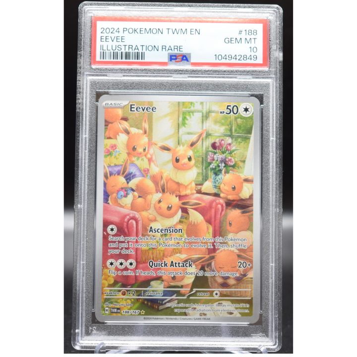Eevee 188/167 Twilight Masquerade Illustration Rare - 2024 Pokemon - PSA 10