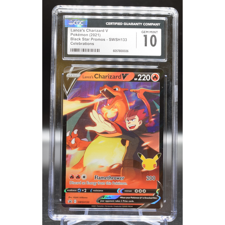 Lance's Charizard V SWSH133 SWSH: Sword & Shield Promo Cards - 2021 Pokemon - CGC 10