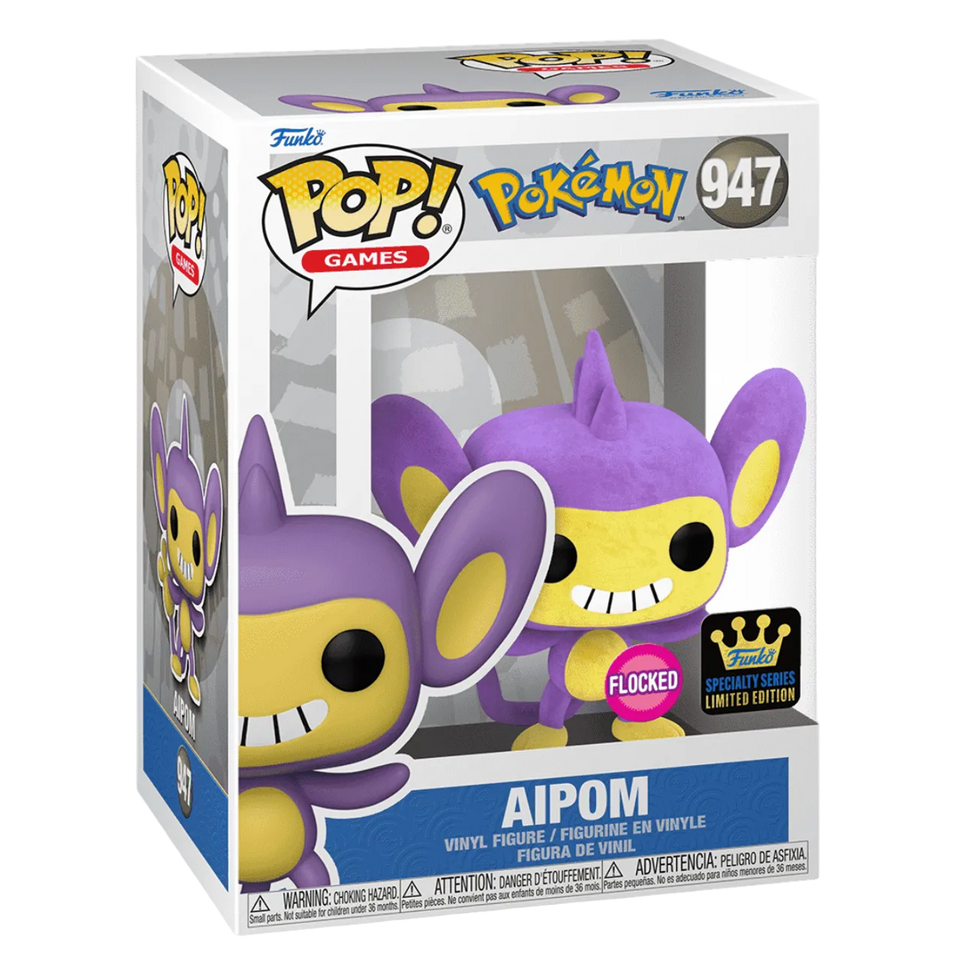 Funko Pop! Pokemon - FLOCKED Aipom #947 Cash Cards Unlimited Funko Pop! Pokemon - FLOCKED Aipom #947 Cash Cards Unlimited
